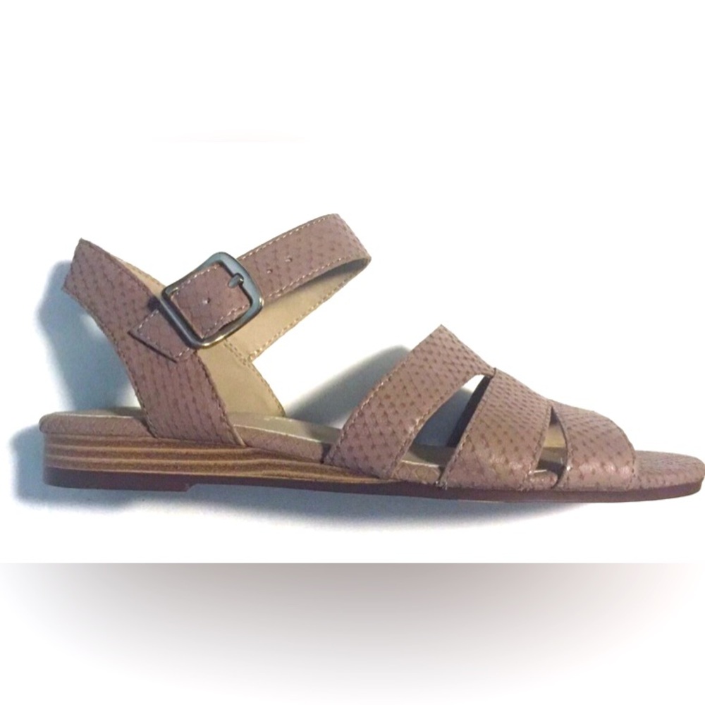 Naturalizer Women's Taupe Textured Leather Strappy Sandals